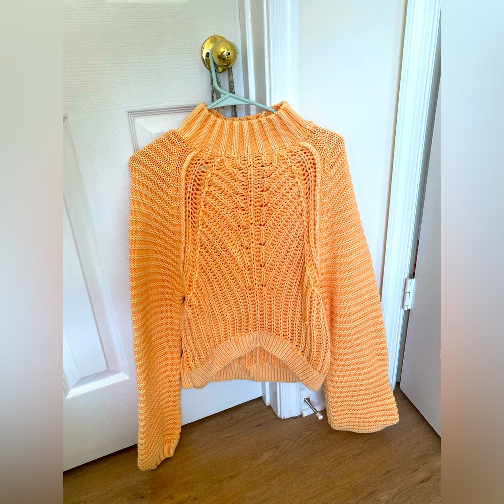 free people orange/creamsicle sweater 🍊